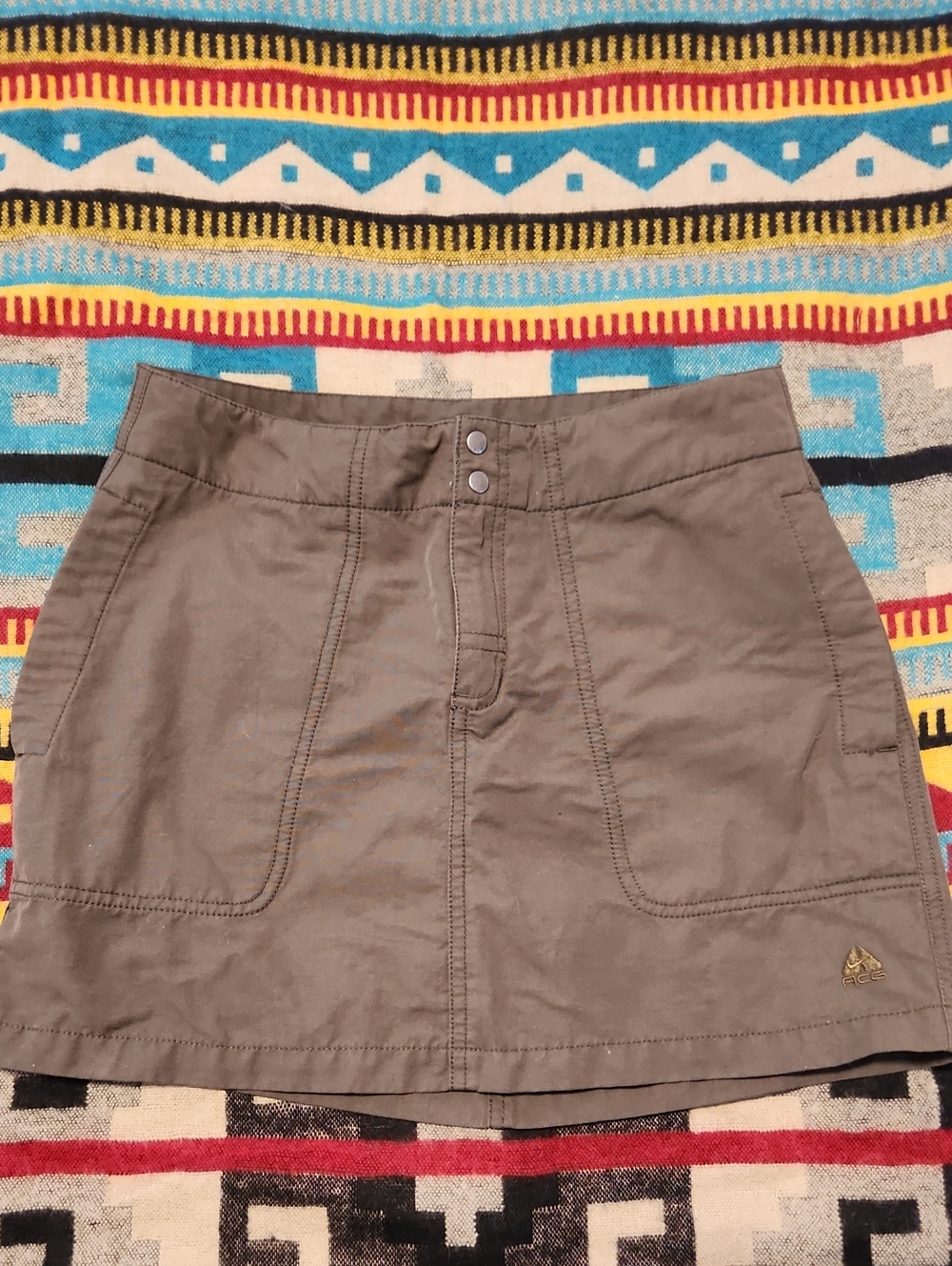 Nike ACG Olive Utility Mini Skirt Skort Sz 2